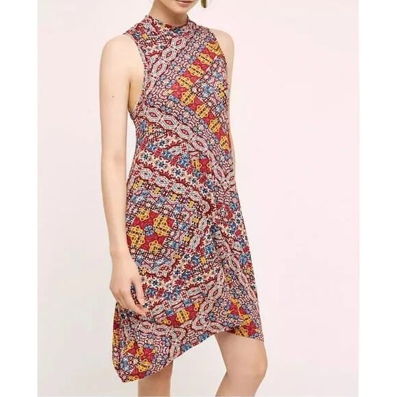 MAEVE Women's Multicolor Paisley Print Asymmetrical Dress Sleeveless L - Picture 1 of 8